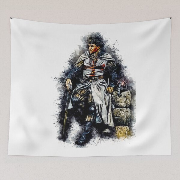Item preview, Templar Knight / The crusader / abstract captivating watercolor portrait designed and sold by Naumovski.