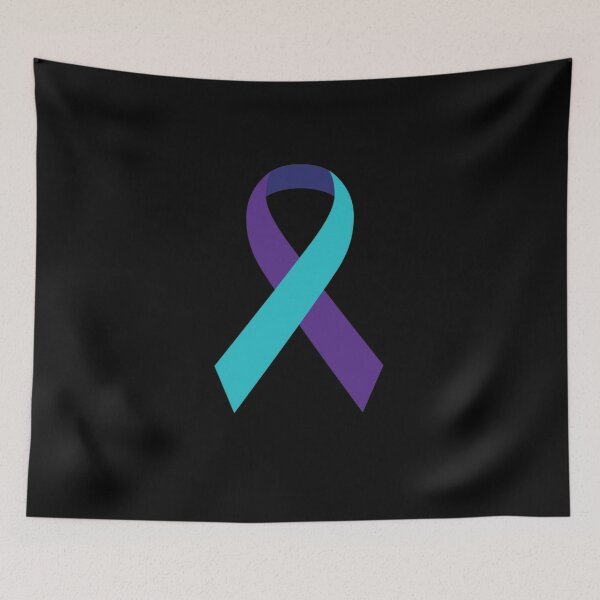 Item preview, Suicide Prevention Awareness Ribbon (Turqoiuse blue and purple) designed and sold by Kei-O-kay.