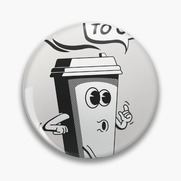 Item preview, Coffee Go Take Away Concept with Vintage Walking Cartoon Paper Coffee Cup Character designed and sold by Peekonet.