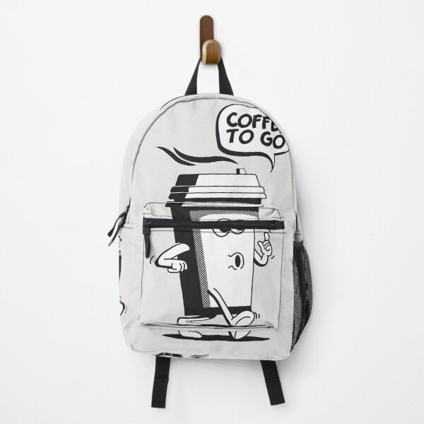 Item preview, Coffee Go Take Away Concept with Vintage Walking Cartoon Paper Coffee Cup Character designed and sold by Peekonet.