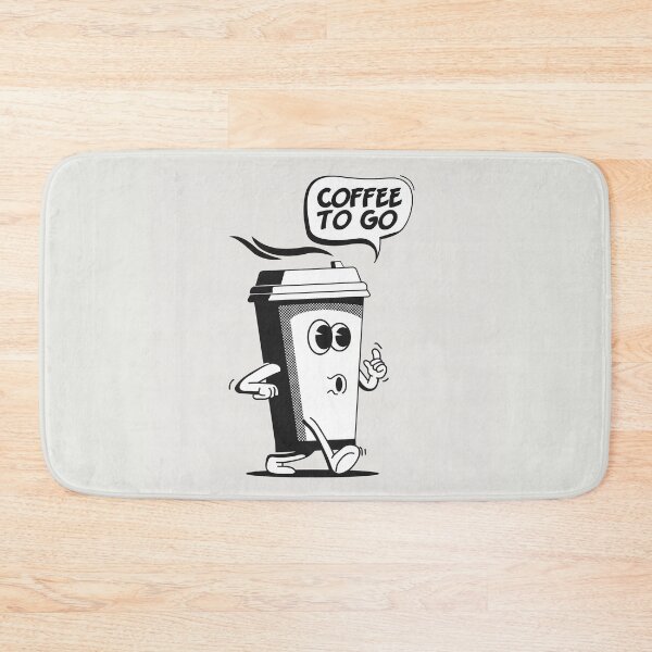 Item preview, Coffee Go Take Away Concept with Vintage Walking Cartoon Paper Coffee Cup Character designed and sold by Peekonet.
