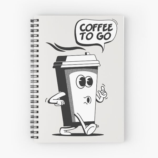 Item preview, Coffee Go Take Away Concept with Vintage Walking Cartoon Paper Coffee Cup Character designed and sold by Peekonet.