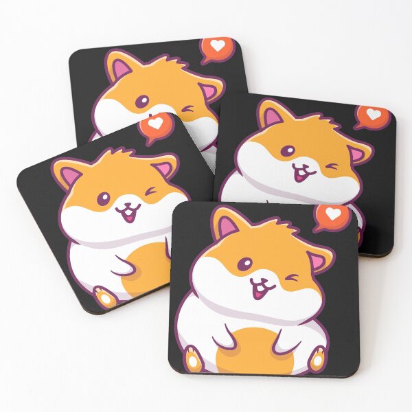 Item preview, Cute Golden Syrian Hamster love cartoon designed and sold by Red_Stickers.
