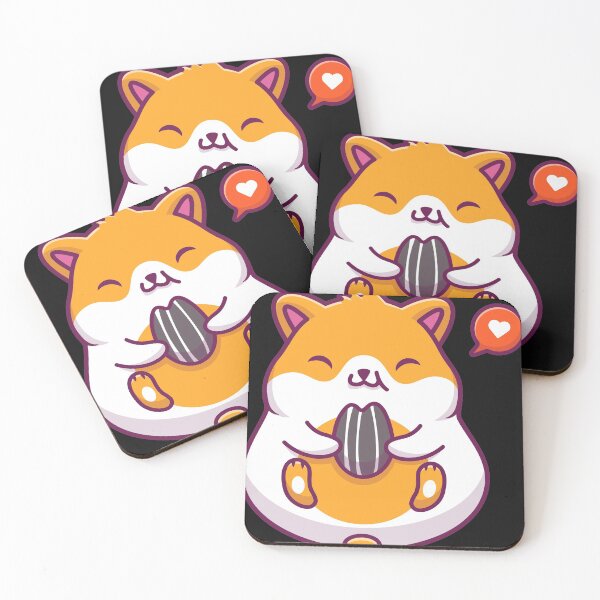 Item preview, Cute Golden Syrian Hamster eat cartoon designed and sold by Red_Stickers.