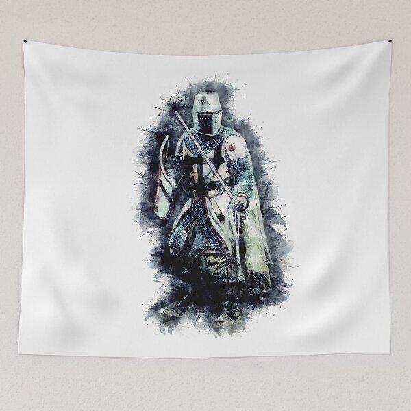 Item preview, Templar Knight The crusader / abstract warrior watercolor portrait designed and sold by Naumovski.