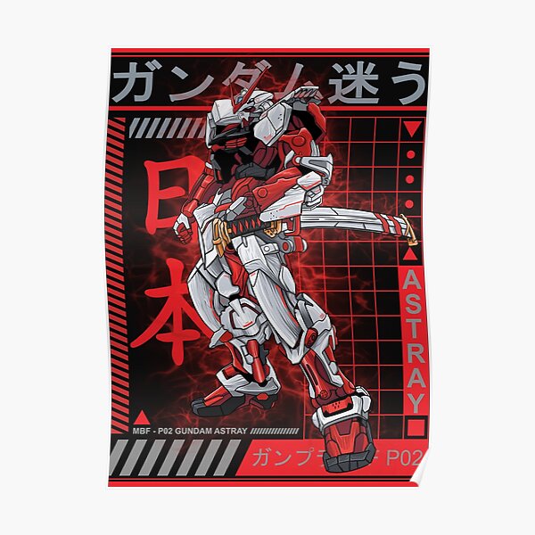 Gundam Astray Red Frame MBF P02 Streetwear Poster