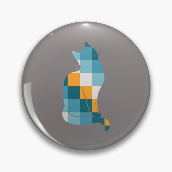 Item preview, Sad Cat Sea Blue Geometric designed and sold by DAFIN.