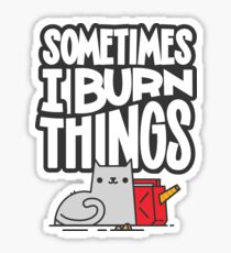 Sometimes I Burn Things Cat Sticker