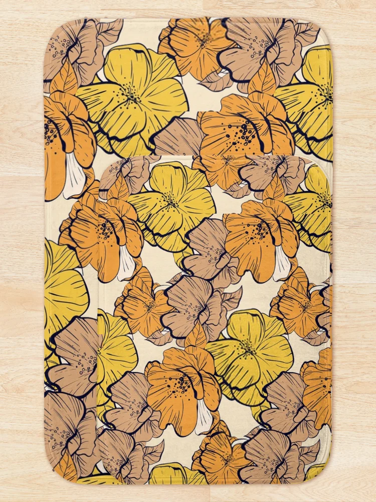 Thumbnail 5 of 6, Bath Mat, Multiflower Design designed and sold by Create-It.