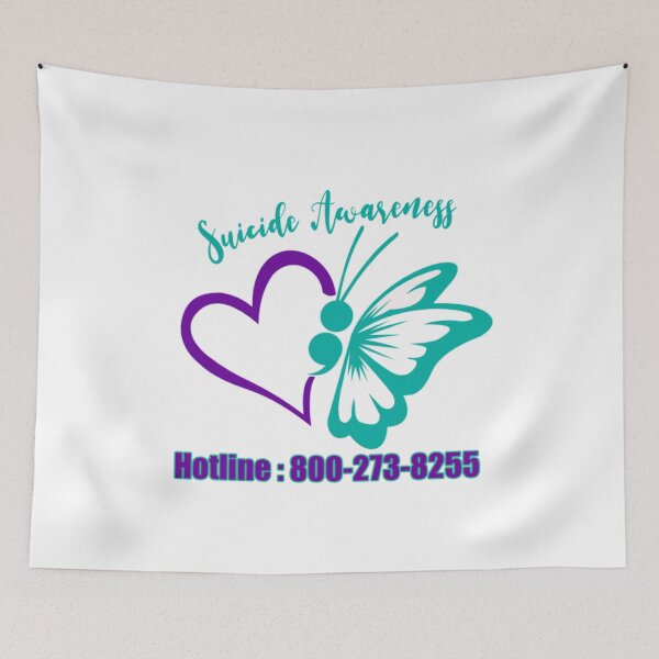 Item preview, Project Semicolon Butterfly Suicide Depression Prevention Bubble-free stickers Decals for Laptop Window Car Bumper Helmet Water Bottle designed and sold by wanasak.
