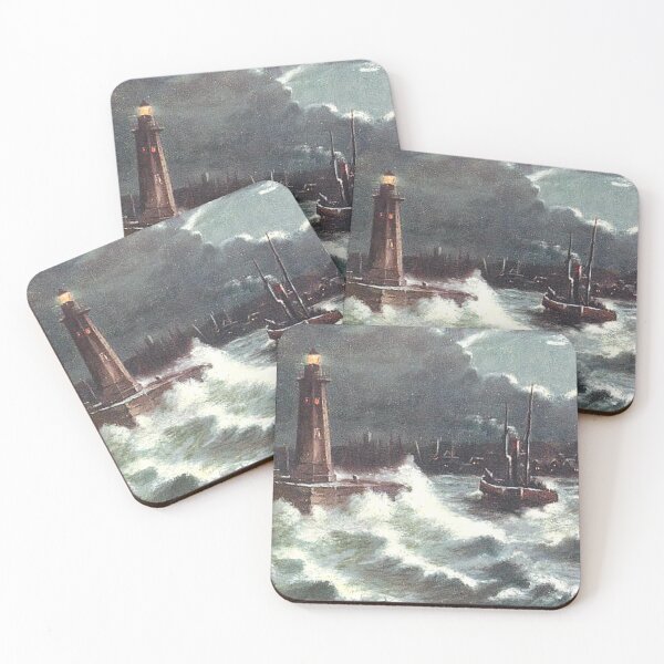 Item preview, Vintage Illustration of rough sea at Anstruther, Fife designed and sold by yourscotland.