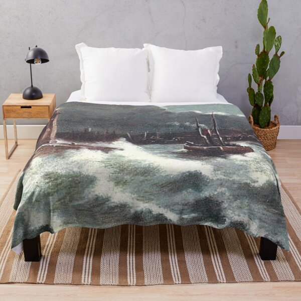 Item preview, Vintage Illustration of rough sea at Anstruther, Fife designed and sold by yourscotland.