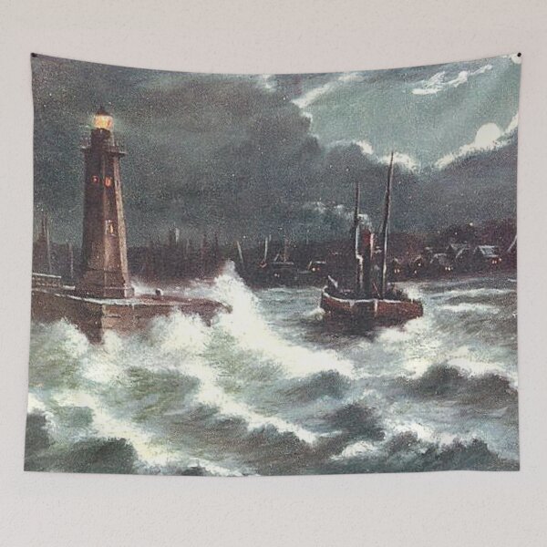 Item preview, Vintage Illustration of rough sea at Anstruther, Fife designed and sold by yourscotland.