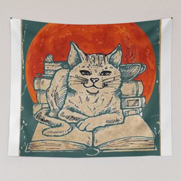 Item preview, White Cat Reading Book Poster designed and sold by ndizeplez.