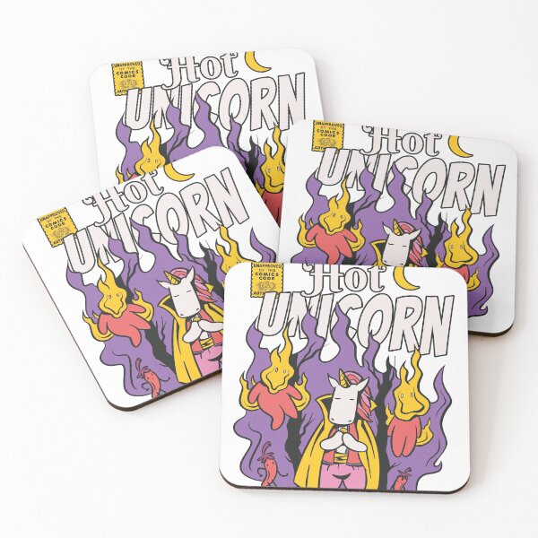 Item preview, Hot Burning unicorn on fire halloween Comics designed and sold by TRIBExSPACE.