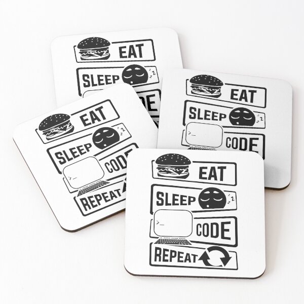 Item preview, Eat Sleep Code Repeat Slogan Motto designed and sold by devtshirts.