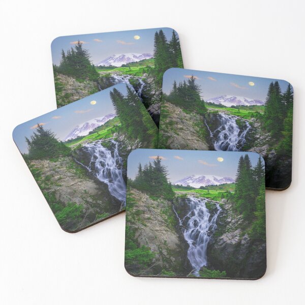 Item preview, Waterfall in the middle of green trees at daytime designed and sold by vinit53.