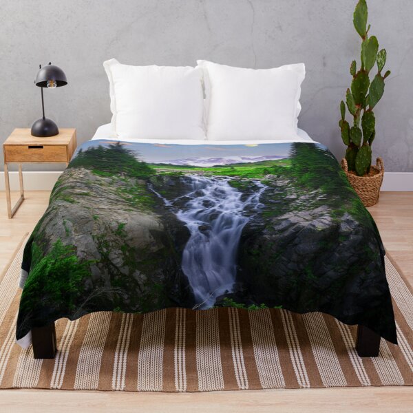Item preview, Waterfall in the middle of green trees at daytime designed and sold by vinit53.