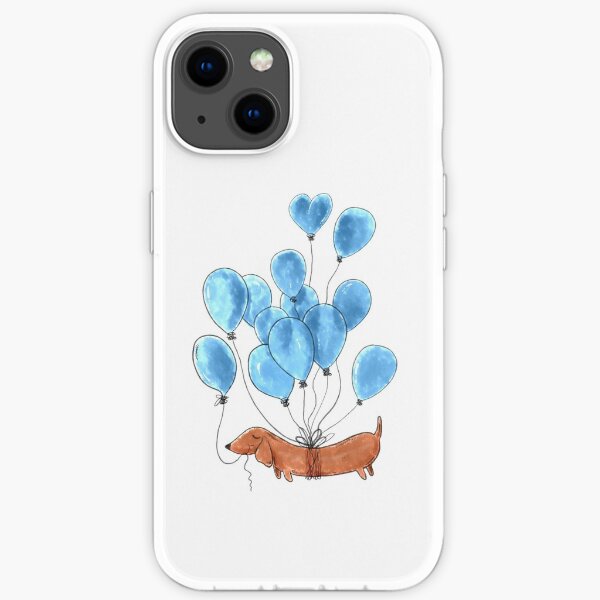 Dachshund dog and balloons iPhone Soft Case