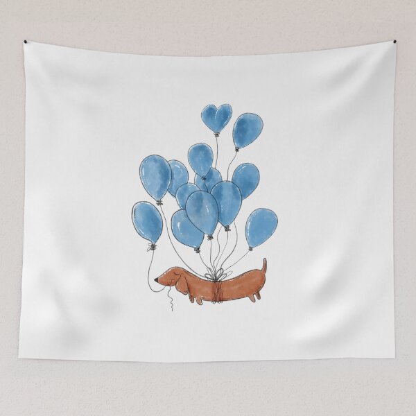 Item preview, Dachshund dog and balloons designed and sold by shirtscom.