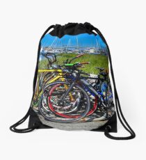 Bikes and Boats Drawstring Bag