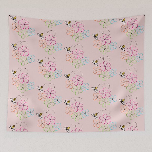 Item preview, Bee and Flowers designed and sold by ChelleCreate.