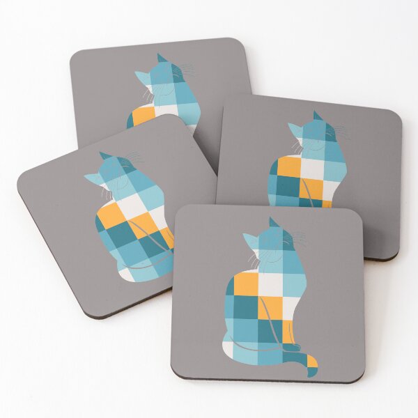 Item preview, Sad Cat Sea Blue Geometric designed and sold by DAFIN.