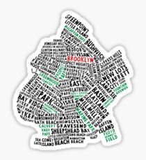 Pegatina Mapa de Tipografía Brooklyn New York