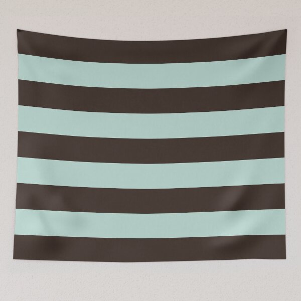Item preview, Medium DARK CHOCOLATE and MINT GREEN Horizontal STRIPES designed and sold by RachelMacht.