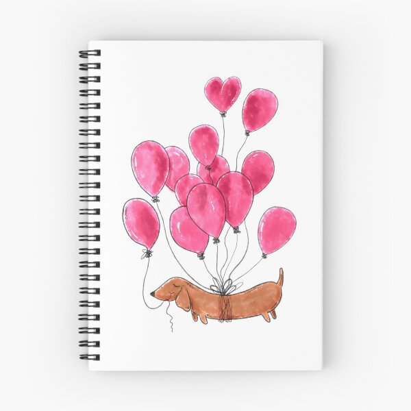 Item preview, Dachshund dog and red balloons designed and sold by shirtscom.