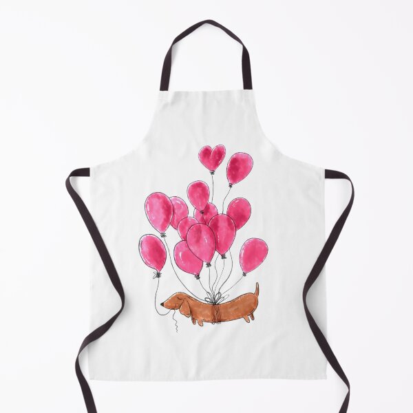 Item preview, Dachshund dog and red balloons designed and sold by shirtscom.