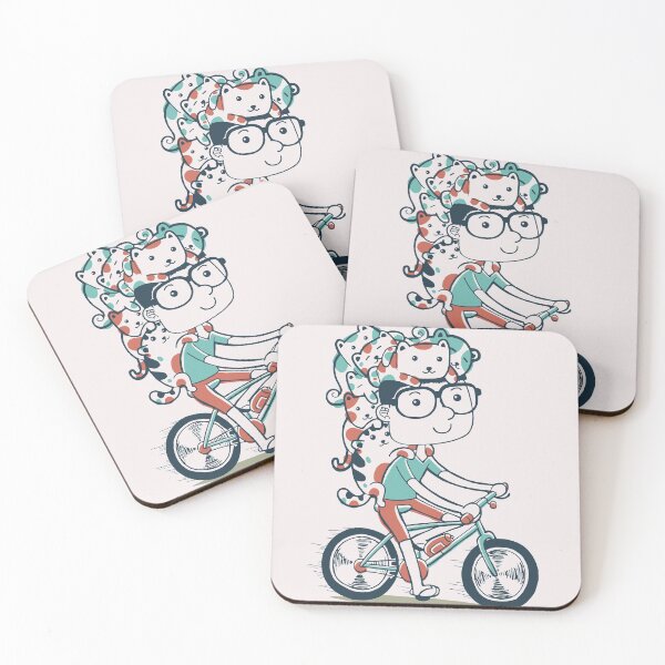 Item preview, Cute Cycling Cats Familly designed and sold by Red_Stickers.