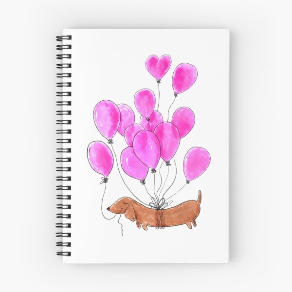 Item preview, Dachshund dog and pink balloons designed and sold by shirtscom.