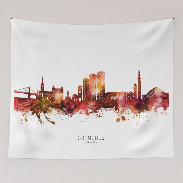 Item preview, Grenoble France Skyline designed and sold by ArtPrints.