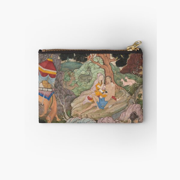 Item preview, Layla and Majnun in the Wilderness with Animals designed and sold by HinduArtGallery.