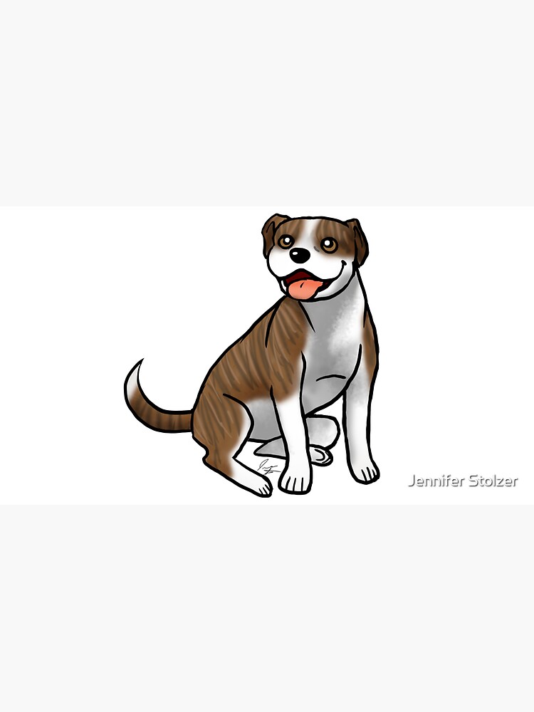 American Pit Bull Terrier - Brindle and White by jameson9101322