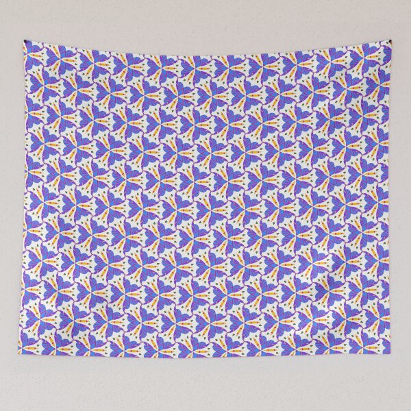 Item preview, Bright and Cheerful Nordic Scandinavian Geometric Color Pattern in Blue, Purple, Yellow, Orange, and Red designed and sold by cozycaroline.