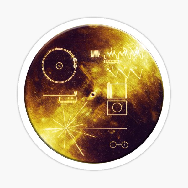 VOYAGER. Space, Golden Record, Spacecraft, Message to Aliens. Sticker