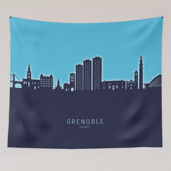 Item preview, Grenoble France Skyline designed and sold by ArtPrints.