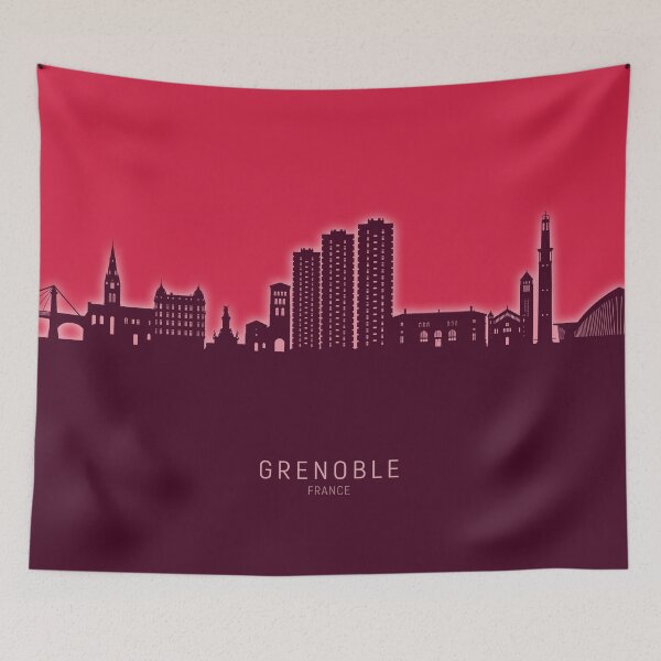 Item preview, Grenoble France Skyline designed and sold by ArtPrints.