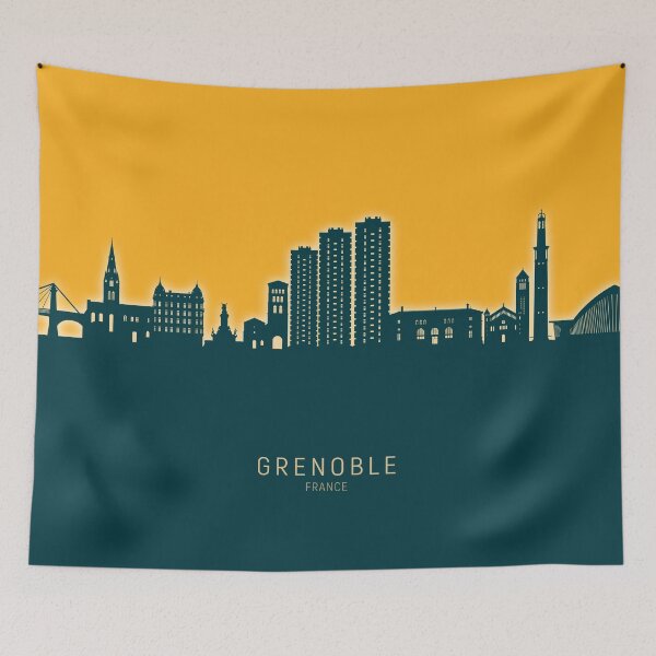 Item preview, Grenoble France Skyline designed and sold by ArtPrints.