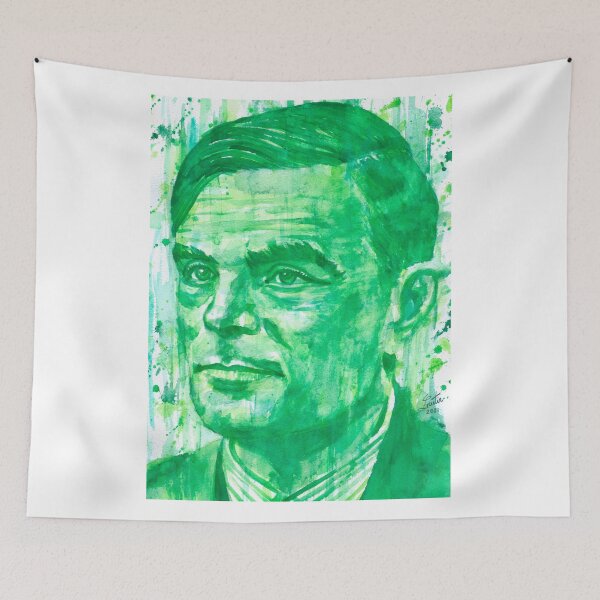 Item preview, ALAN TURING watercolor portrait .1 designed and sold by lautir.