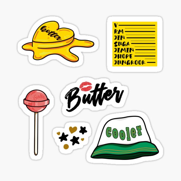 BTS Butter Stickers Kpop Sticker Pack Bangtan Stickers 