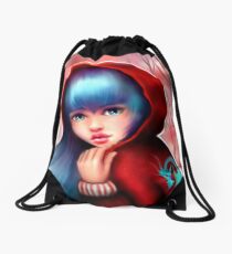 Red Riding Hood - Skater Girl in Forest Drawstring Bag