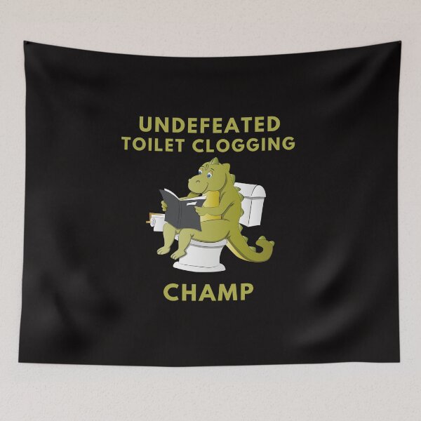 Item preview, Undefeated Toilet Clogging Champ Sticker designed and sold by CHAMSSTORE.
