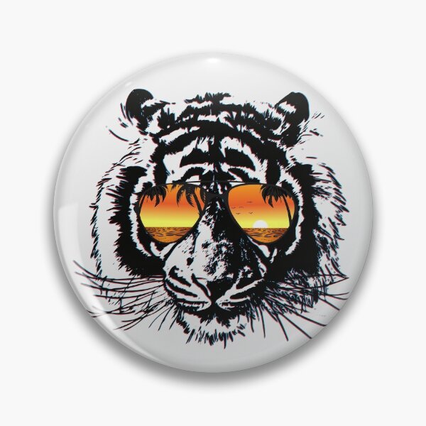 Item preview, Palm trees summer vacation tropics islands tiger with sunglasses design designed and sold by brunsch-print.