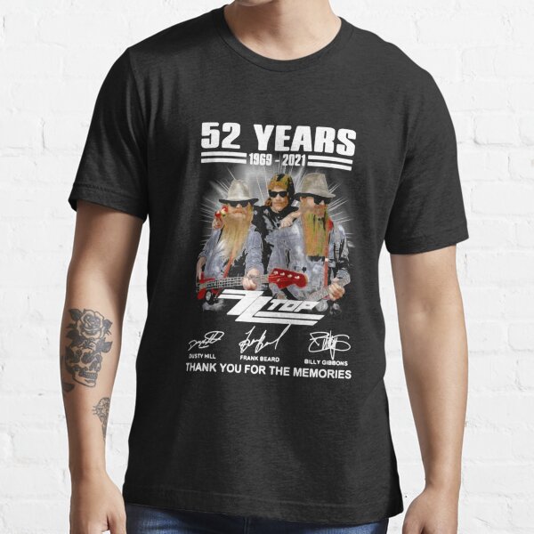 52 ans 1969 2021 Zz Top signatures merci pour les souvenirs T-shirt essentiel