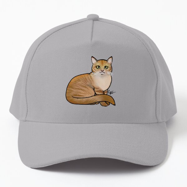 Seated Orange Tabby Cat Baseball Cap