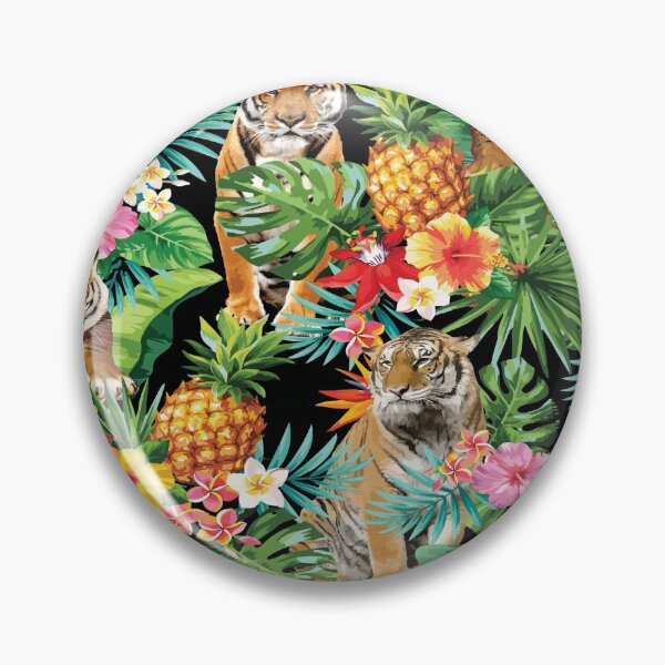 Item preview, Tropical Pineapple Hiding Tiger Pattern  designed and sold by kathybuble.
