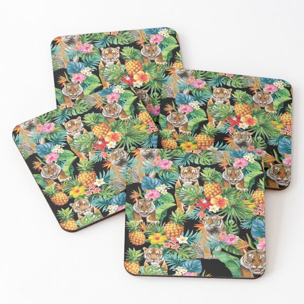 Item preview, Tropical Pineapple Hiding Tiger Pattern  designed and sold by kathybuble.